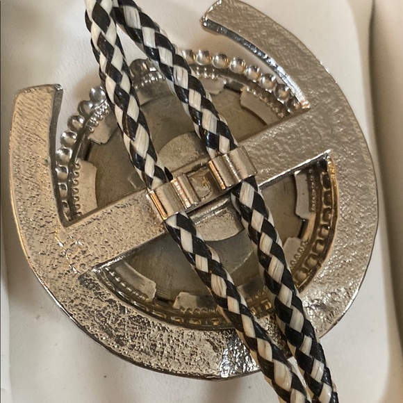 Vintage Silver and Black Bolo Tie - Picture 2 of 6